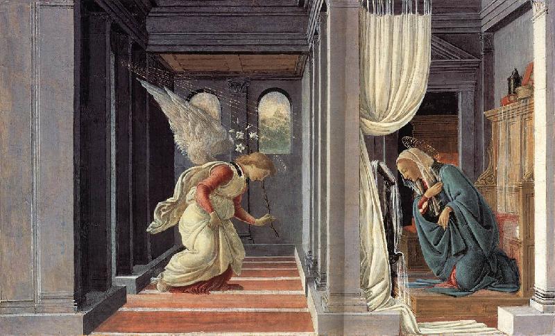 BOTTICELLI, Sandro The Annunciation fd France oil painting art